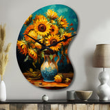 Masterpiece Sunflowers By Van Gogh IV - Asymmetric Metal Wall Clock