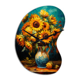 Masterpiece Sunflowers By Van Gogh IV - Asymmetric Metal Wall Clock