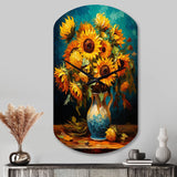 Masterpiece Sunflowers By Van Gogh IV - Asymmetric Metal Wall Clock
