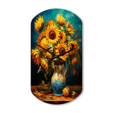 Masterpiece Sunflowers By Van Gogh IV - Asymmetric Metal Wall Clock