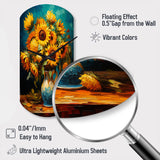 Masterpiece Sunflowers By Van Gogh IV - Asymmetric Metal Wall Clock
