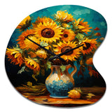 Masterpiece Sunflowers By Van Gogh IV - Asymmetric Metal Wall Clock