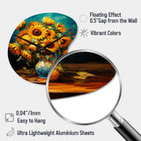 Masterpiece Sunflowers By Van Gogh IV - Asymmetric Metal Wall Clock