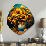 Masterpiece Sunflowers By Van Gogh IV - Asymmetric Metal Wall Clock