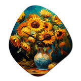 Masterpiece Sunflowers By Van Gogh IV - Asymmetric Metal Wall Clock