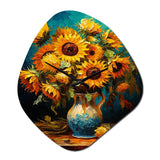Masterpiece Sunflowers By Van Gogh IV - Asymmetric Metal Wall Clock