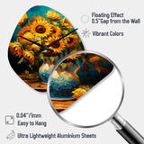 Masterpiece Sunflowers By Van Gogh IV - Asymmetric Metal Wall Clock
