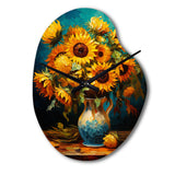 Masterpiece Sunflowers By Van Gogh IV - Asymmetric Metal Wall Clock