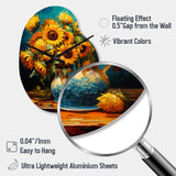 Masterpiece Sunflowers By Van Gogh IV - Asymmetric Metal Wall Clock