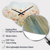 Meadow Contemporary Wildflowers - Asymmetric Metal Wall Clock
