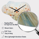 Meadow Contemporary Wildflowers - Asymmetric Metal Wall Clock