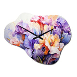 Meadow Iris Whispers I - Asymmetric Metal Wall Clock