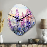 Meadow Wild Lupine Serenade - Asymmetric Metal Wall Clock
