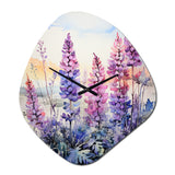 Meadow Wild Lupine Serenade - Asymmetric Metal Wall Clock