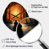 Orange Black Meditation Inner Journey Pointillism - Asymmetric Metal Wall Clock