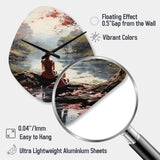 Pink Brown Meditation Serenity In Nature - Asymmetric Metal Wall Clock