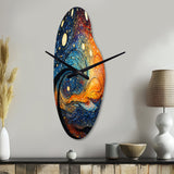 Colorful Meditation Transcendence Pointillism Dot I - Asymmetric Metal Wall Clock