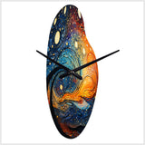 Colorful Meditation Transcendence Pointillism Dot I - Asymmetric Metal Wall Clock