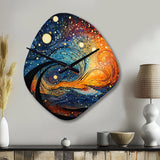 Colorful Meditation Transcendence Pointillism Dot I - Asymmetric Metal Wall Clock
