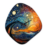 Colorful Meditation Transcendence Pointillism Dot I - Asymmetric Metal Wall Clock