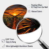 Orange Green Mexican Art Tequila Sunrise - Asymmetric Metal Wall Clock