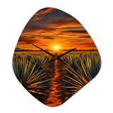 Orange Green Mexican Art Tequila Sunrise - Asymmetric Metal Wall Clock