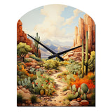 Mexico Cactus Oasis Impasto I - Asymmetric Metal Wall Clock