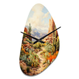 Mexico Cactus Oasis Impasto I - Asymmetric Metal Wall Clock
