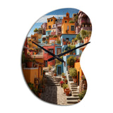 Colorful Mexico Colorful Casas This IX - Asymmetric Metal Wall Clock