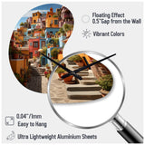 Colorful Mexico Colorful Casas This IX - Asymmetric Metal Wall Clock