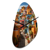 Colorful Mexico Colorful Casas This IX - Asymmetric Metal Wall Clock