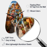 Colorful Mexico Colorful Casas This IX - Asymmetric Metal Wall Clock