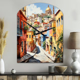 Colorful Mexico Colorful Guanajuato Fauvism - Asymmetric Metal Wall Clock