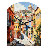 Colorful Mexico Colorful Guanajuato Fauvism - Asymmetric Metal Wall Clock
