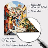 Colorful Mexico Colorful Guanajuato Fauvism - Asymmetric Metal Wall Clock