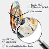 Colorful Mexico Colorful Guanajuato Fauvism - Asymmetric Metal Wall Clock
