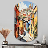 Colorful Mexico Colorful Guanajuato Fauvism - Asymmetric Metal Wall Clock
