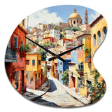 Colorful Mexico Colorful Guanajuato Fauvism - Asymmetric Metal Wall Clock