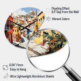 Colorful Mexico Colorful Guanajuato Fauvism - Asymmetric Metal Wall Clock