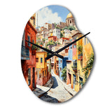 Colorful Mexico Colorful Guanajuato Fauvism - Asymmetric Metal Wall Clock