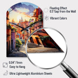 Colorful Mexico Magical Oaxaca Surrealism I - Asymmetric Metal Wall Clock