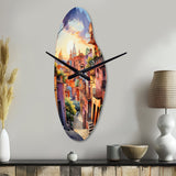 Colorful Mexico Magical Oaxaca Surrealism I - Asymmetric Metal Wall Clock