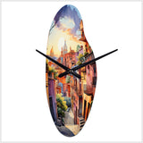 Colorful Mexico Magical Oaxaca Surrealism I - Asymmetric Metal Wall Clock