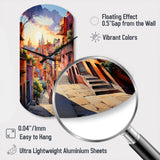 Colorful Mexico Magical Oaxaca Surrealism I - Asymmetric Metal Wall Clock