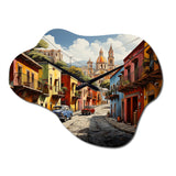 Mexico Mexican Fiesta City III - Asymmetric Metal Wall Clock