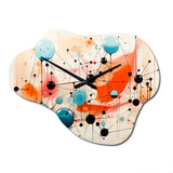 Colorful Mid Century Abstract Atomic I - Asymmetric Metal Wall Clock