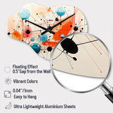 Colorful Mid Century Abstract Atomic I - Asymmetric Metal Wall Clock