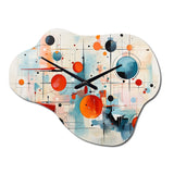 Colorful Mid Century Abstract Atomic II - Asymmetric Metal Wall Clock