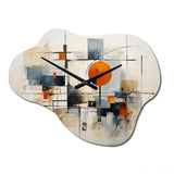 Colorful Mid Century Abstract Elegance I - Asymmetric Metal Wall Clock