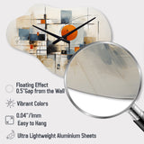 Colorful Mid Century Abstract Elegance I - Asymmetric Metal Wall Clock